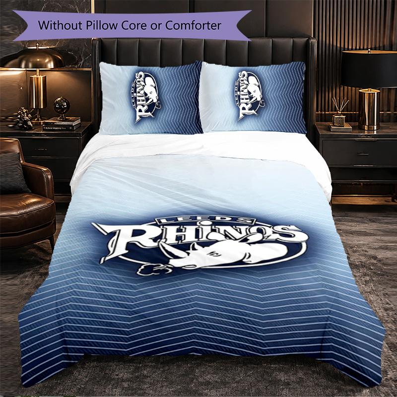 Set Biancheria da Letto Leeds Rhinos in Microfibra 3 Pezzi Decorativo Copripiumino per Camera da Letto Uso Domestico