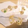 New Light Luxury Adjustable Ring Sunflower Zircon Simple, Fresh, High End Open Ring