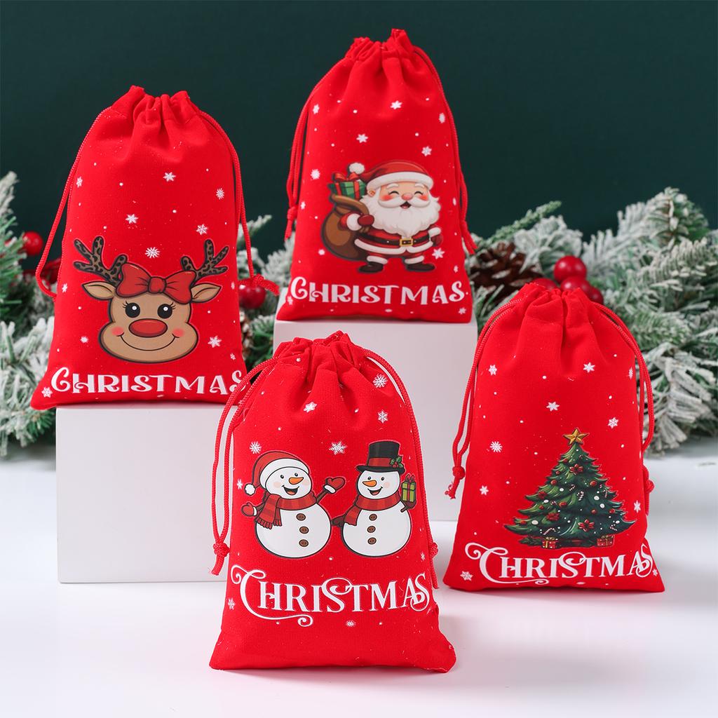 Christmas Gift Bags Merry Christmas Decorations for Home 2025 Xmas Gifts Candy Cookie Packaging Bags Navidad Natal New Year 2026