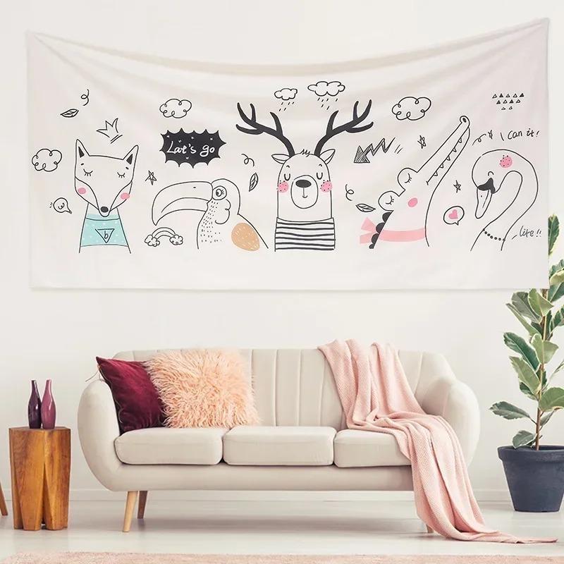 Simple Small Animal Decorative Tapestry Home Wall Living Room Office Decorative Tapestry