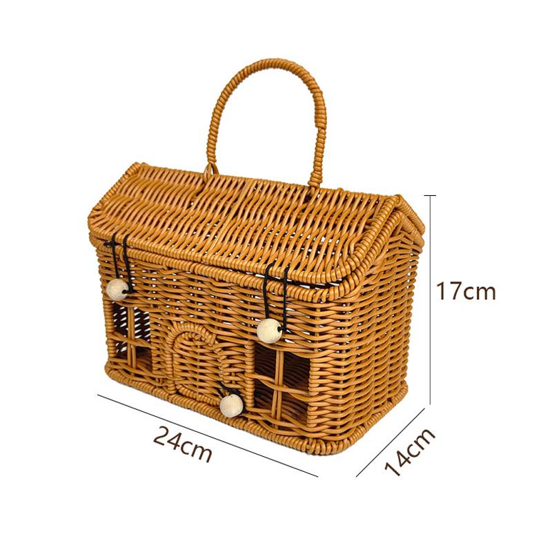Rattan Storage Basket New Year Xmas Gift Packaging Box Creative Handbag Birthday Gift Vine Weaving Handbag Vine Woven Gift Box