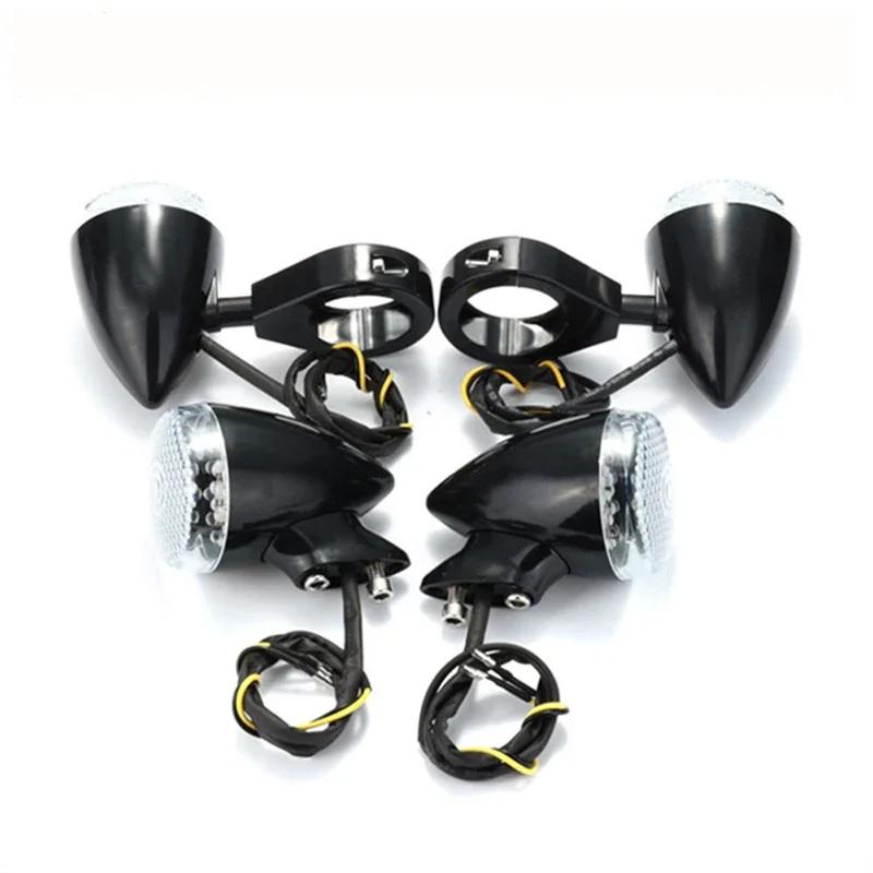 4PCS 39mm/41mm Front Rear Motorcycle Turn Signal Light Amber Turn Signals Indicator Lamp For Harley Motorcycle Accessories
