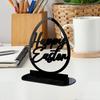 Creative Cartoon Rabbit Easter Decorative Figurines Easter Egg Black Desktop Ornament DIY Acrylic Table Ornament Home decoration