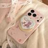Cute Pink Bear Heart-Shaped Magnetic Stand and Bear Phone Case for iPhone 16, iPhone 17, and iPhone 17 Pro Max