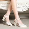 Baotou Sandals Women's Occupation Is Not Tired of Feet Thick Heels Work Women's Shoes Summer 2025 New Temperament Pointed High Heels