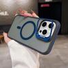 KEYSION Transparent Magnetic Lens Stand Case for MagSafe for iPhone 14 15 16 Pro Max 16 Plus Color Blocking Shockproof Phone Cover