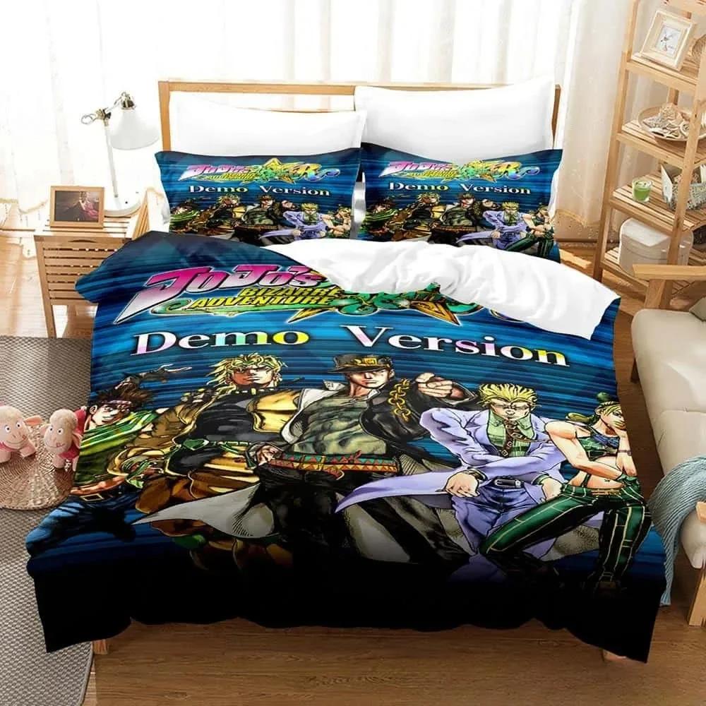3d Anime JoJo's Bizarre Adventure Bedding Set Printed With Pillowcase Bed Duvet Cover Soft Single Double Queen Super King Size