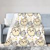 Chiikawas Yellow OK Blanket Velvet Autumn/Winter Multifunction Warm Throw Blankets for Sofa Outdoor Bedding Throws