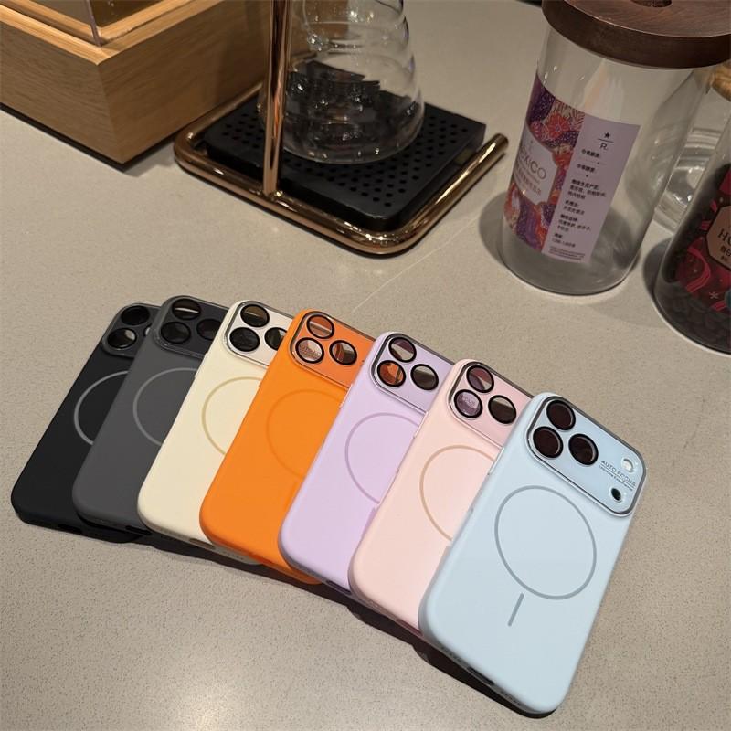 Magnetic Liquid Suction Phone Case for Apple 11-17 Pro Models, Large Window, Fits 12-14 Plus