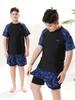 Boys' High-Elastic Quick-Dry Swimsuit Set - Anti-Embarrassment, Two-Piece Beachwear for Tweens and Teens