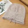 Sweet and Cute Bow Embroidered Drawstring Cold Hat Autumn and Winter Fashion Versatile Pullover Hat Windproof and Warm Wool Hat Korean