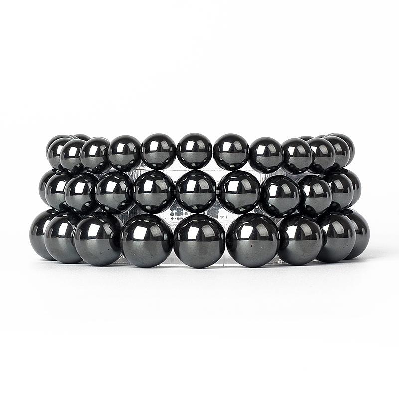 Fashion Magnetic Hematite Beads Bracelet Men Nature 4-20mm Reiki Healing Energy Stone Bracelets for Women Protect Health Jewelry