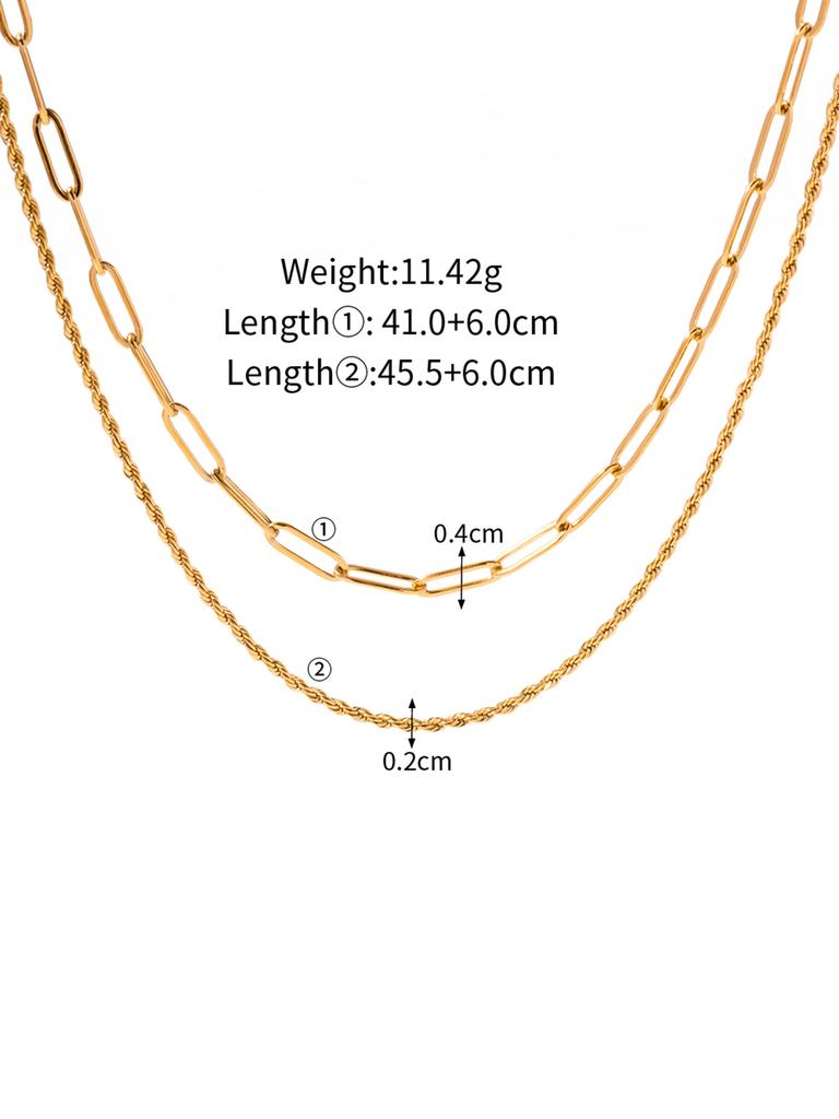 Uworld Gioielli Semplici Placcato Oro 18K Collana a Strati Catena Piatta Serpente Collana a Corda Serpente in Acciaio Inossidabile Regalo