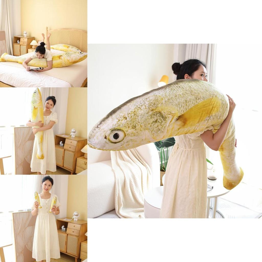 Entzückendes Großes Gelbes Fisch Plüschtier Kissen Für Chinajoy Fans 180cm Höhe!