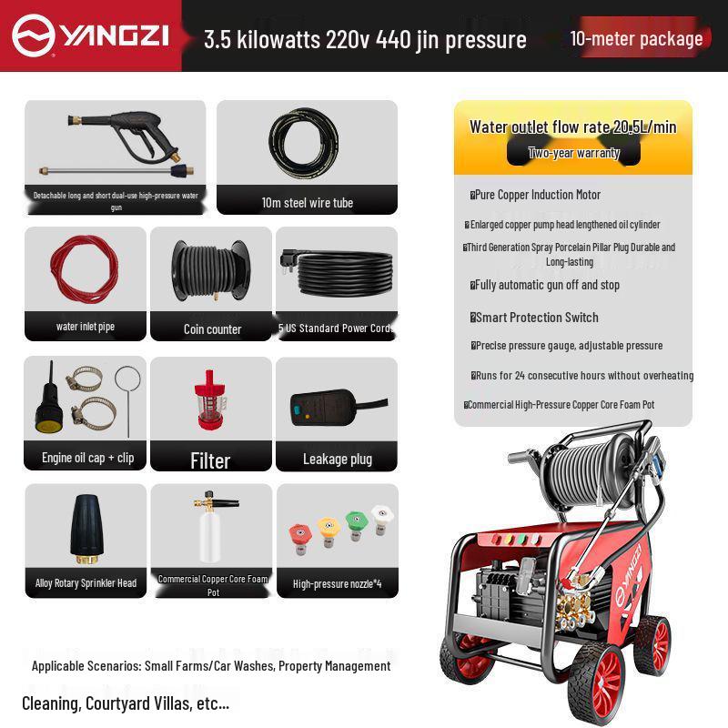 Yangzi 220V Ultra-High Pressure Car Washer & Water Pump