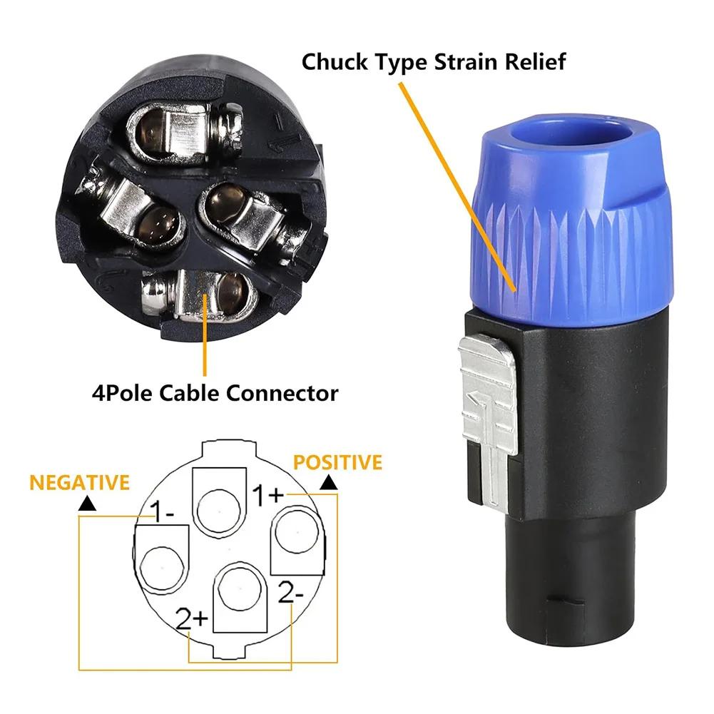10/20PCS Audio Cable Plug Adapter 4-Pole plug 4Pins NL4FC Connector Aviation Plugs Ohm Plug Speaker Audio Cable Wire Plug Adapte