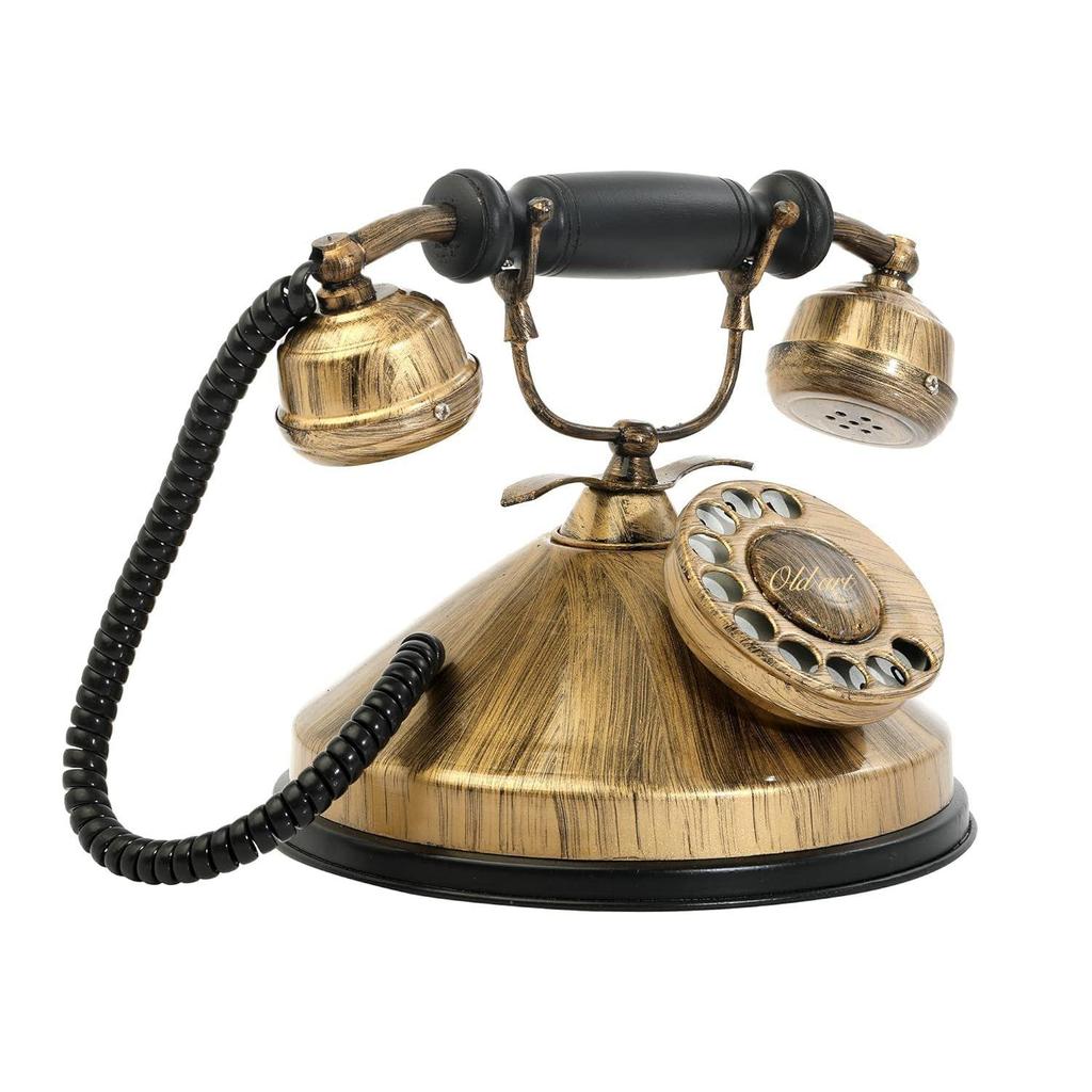 Dekor Aqntique Metall Messing Antikes Schnurtelefon Viktorianisches Altes Klassisches Aussehen Festnetz Nicht funktionierendes Telefon Nur zur Dekoration