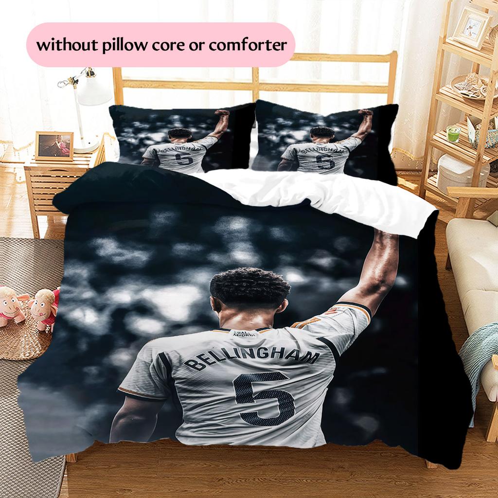 Jude Bellingham Pattern Bedding Home Decoration Birthday Gift (1 * Duvet Cover + 2 * Pillowcase, Without Core),fan Merchandise.