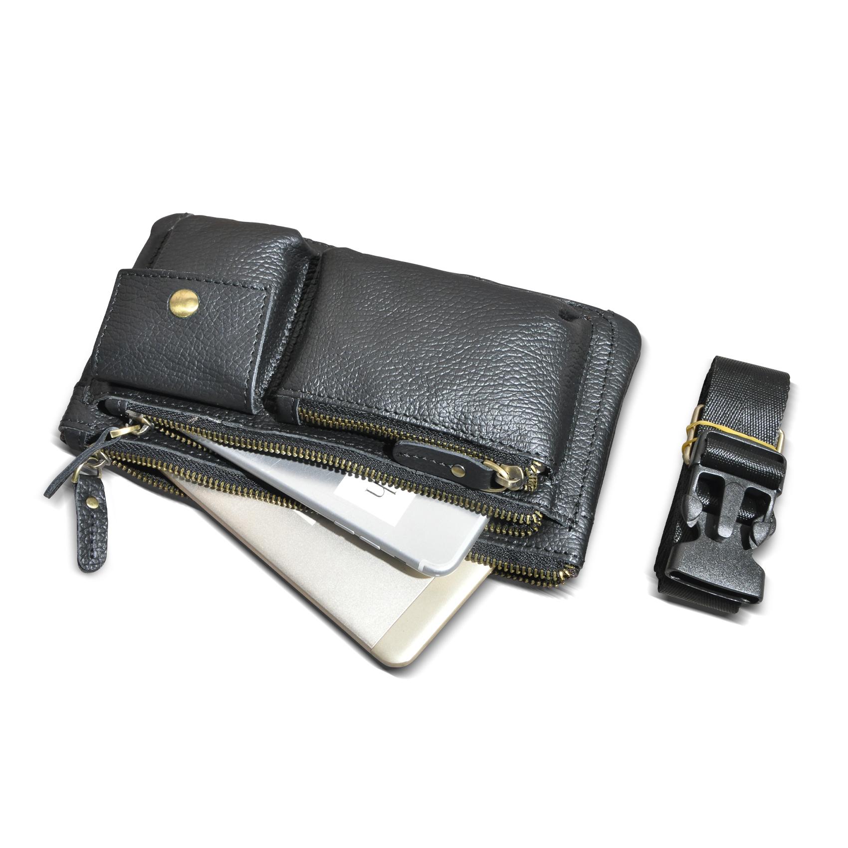 Мужская качественная кожаная повседневная модная дорожная поясная сумка нагрудная сумка — фото 7