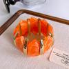Bracciale Ovale in Acrilico Marmo Europeo e Americano - Pezzo di Gioielleria Retro alla Moda
