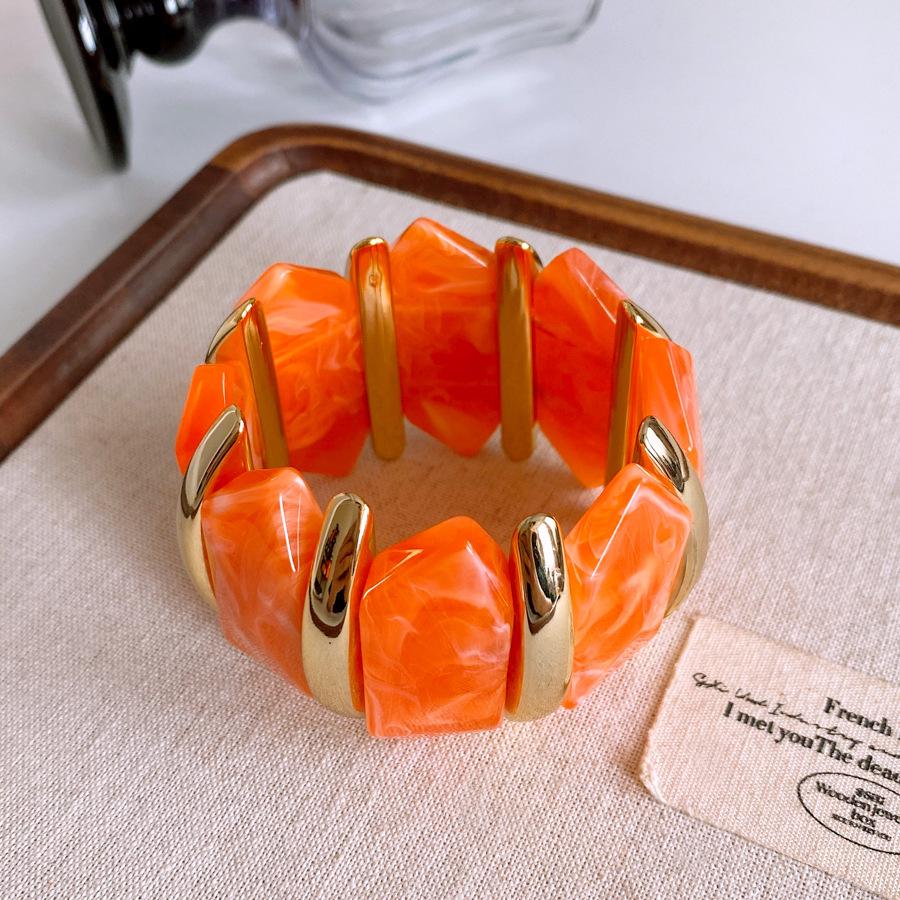 Bracciale Ovale in Acrilico Marmo Europeo e Americano - Pezzo di Gioielleria Retro alla Moda