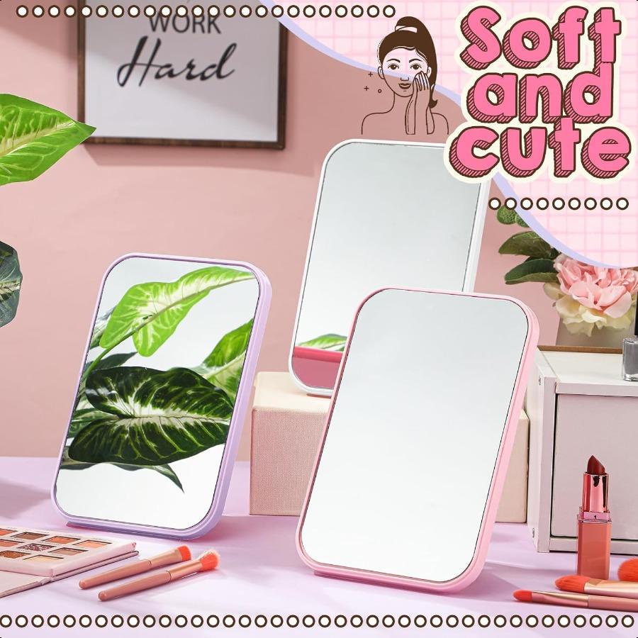 6 Pcs Spa Party Mirror Spa Party plies Sleepover Accory Favors Makeup Mirror for Sleepover Slumber Birthday Favors Gift Mixed C