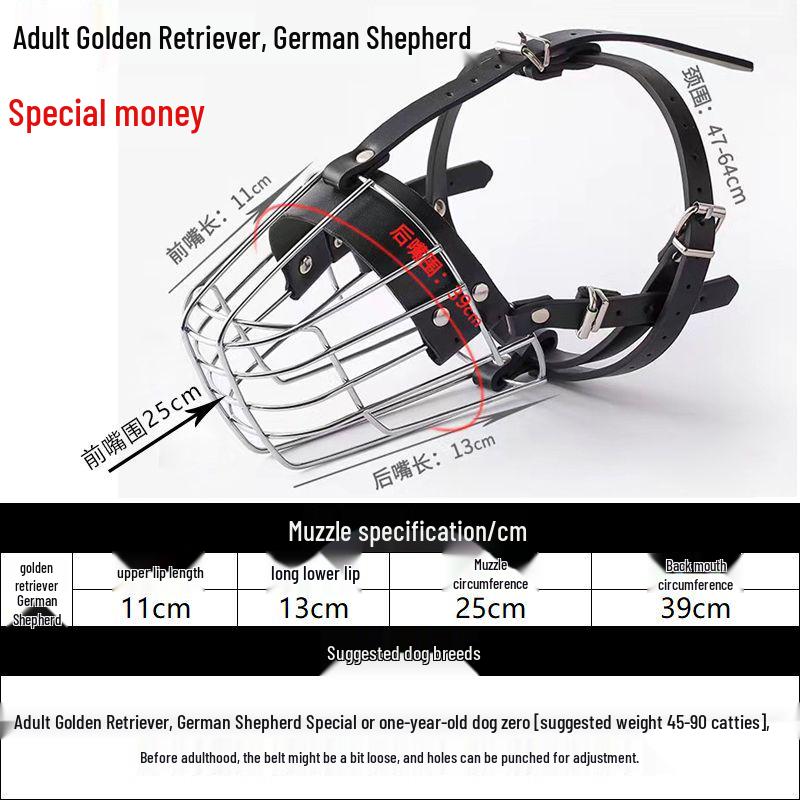 Universal Dog Muzzle for Malinois, Doberman, Golden Retriever, and German Shepherd - Anti-Bite, Anti-Bark, Anti-Ingestion Mouth Cover.