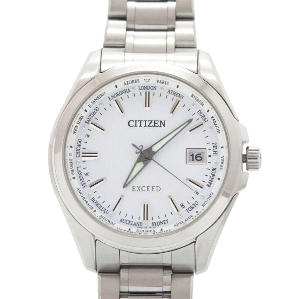 Used Like New Citizen Exceed CB0100-52A Titanium White Eco-Drive Watch White Dial 1452 CITIZEN