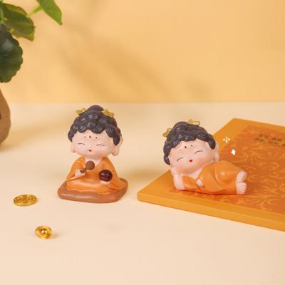 Miniaturowa Statua Buddy Żywica Medytujący Budda Rzeźba GuanYin Duchowa Chińska Dekoracja Domu do Biurka Salonu