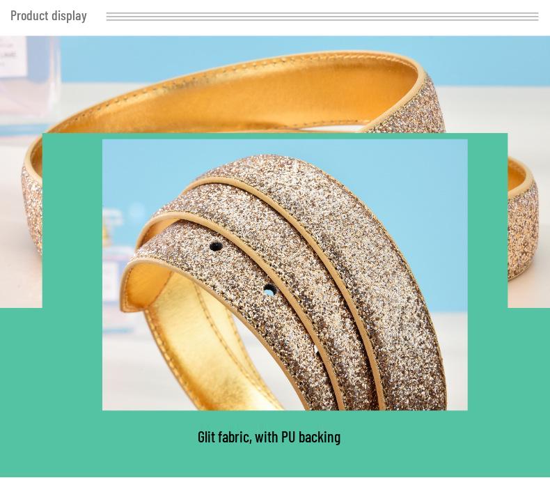 Trendy Korean Style Women's Gold Faux Leather PU Belt