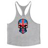 Summer Street Trend Cotton Loose Tank Top Skull Print Personalized Vests Fitness Bodybuilding Cotton Breathable Stringer Singlet