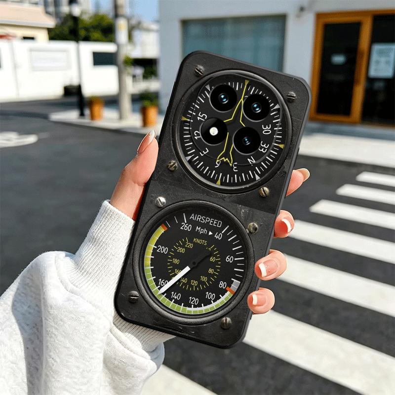 Aircraft Instrument Cockpit Radar Soft Phone Case for Xiaomi Redmi Note 12 13 14 15 Pro Plus 11 12S 11S 11T 10 4G Black Cover Ba