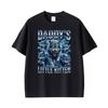 Daddys Kleines Kätzchen Wolf Lustiges Gotisches Meme Grafik T-Shirt Unisex Vintage Übergroße T-Shirts Unisex Lässige Oberteile T-Shirt Streetwear