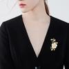 New Retro Women's Luxurious Brooch Simulation Pearl Elegant Flower Temperament Western Clothing Accessories Holiday Gifts