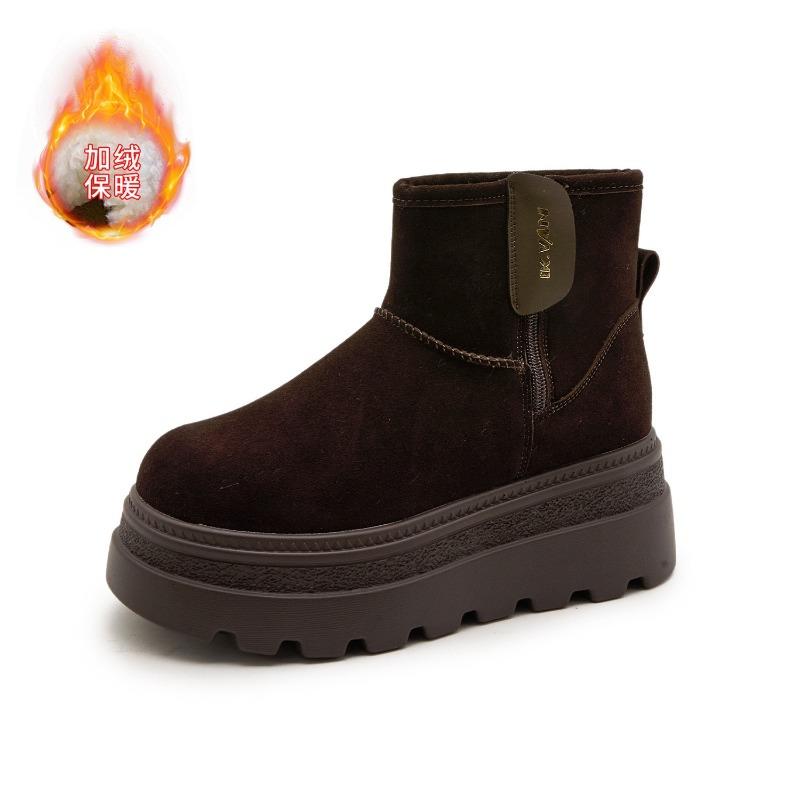 Thick-soled snow boots women s winter new casual fashion short boots versatile short tube warm women s boots 34