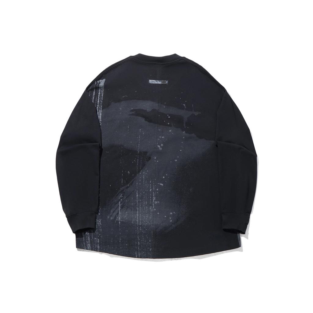 Li Ning Kung Fu Series Graffiti Round Neck Breathable Loose Long Sleeve T-Shirt Men Tops ATLV323-3