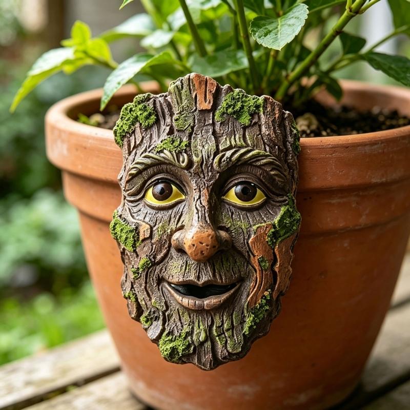 Buiten Boomgezichten Decoratie Tuinbeeld Speels Mannengezicht Boomsculptuur voor Boom Grappige Tuin Kunst Pot Decoratie
