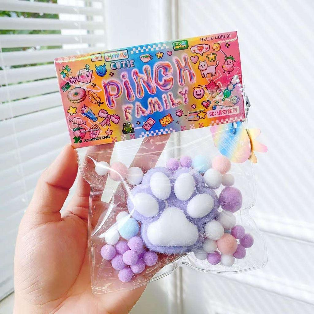 Flashing Cat Paw Squeeze Toys TPR Kawaii Squishy Food Toys Taba Squishy Toys Sensory Stress Relief Fidget Toys for All Ages