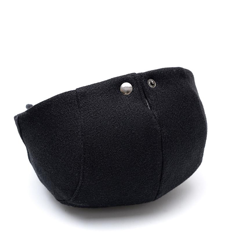 Autumn Winter Solid Color Woolen Cap for Men Women Forward Cap Warm Beret British Newsboy Cap