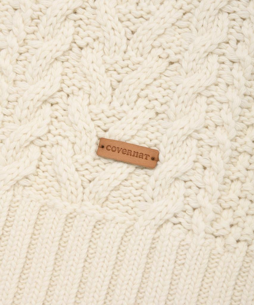 COVERNAT WOMAN Raglan Cable Knit Ivory