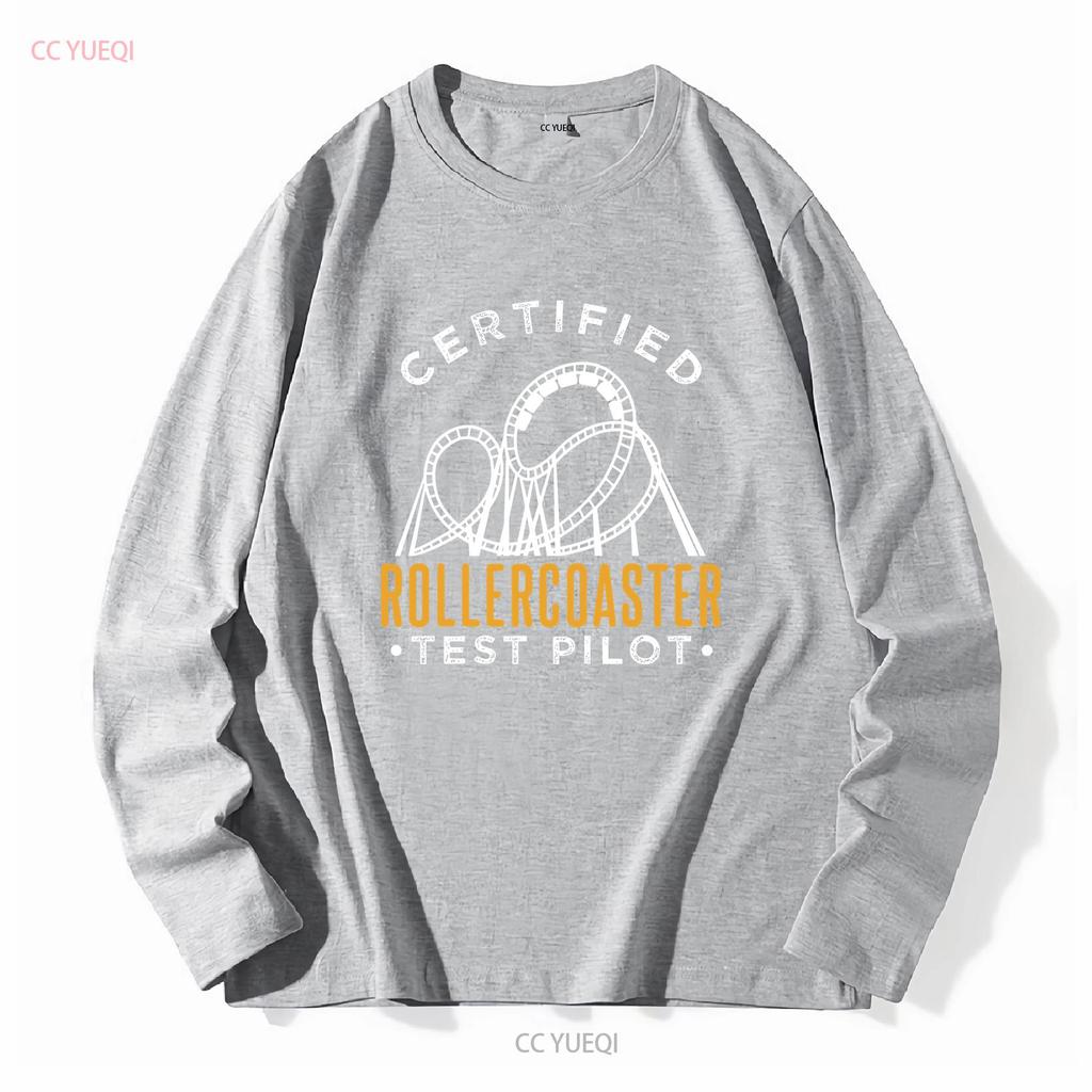 Nwt Certified Rollercoaster Test Pilot Funny T Shirt Long Or Short Sleeves Vintage Washed Stylish Comfortable Versatile Unisex