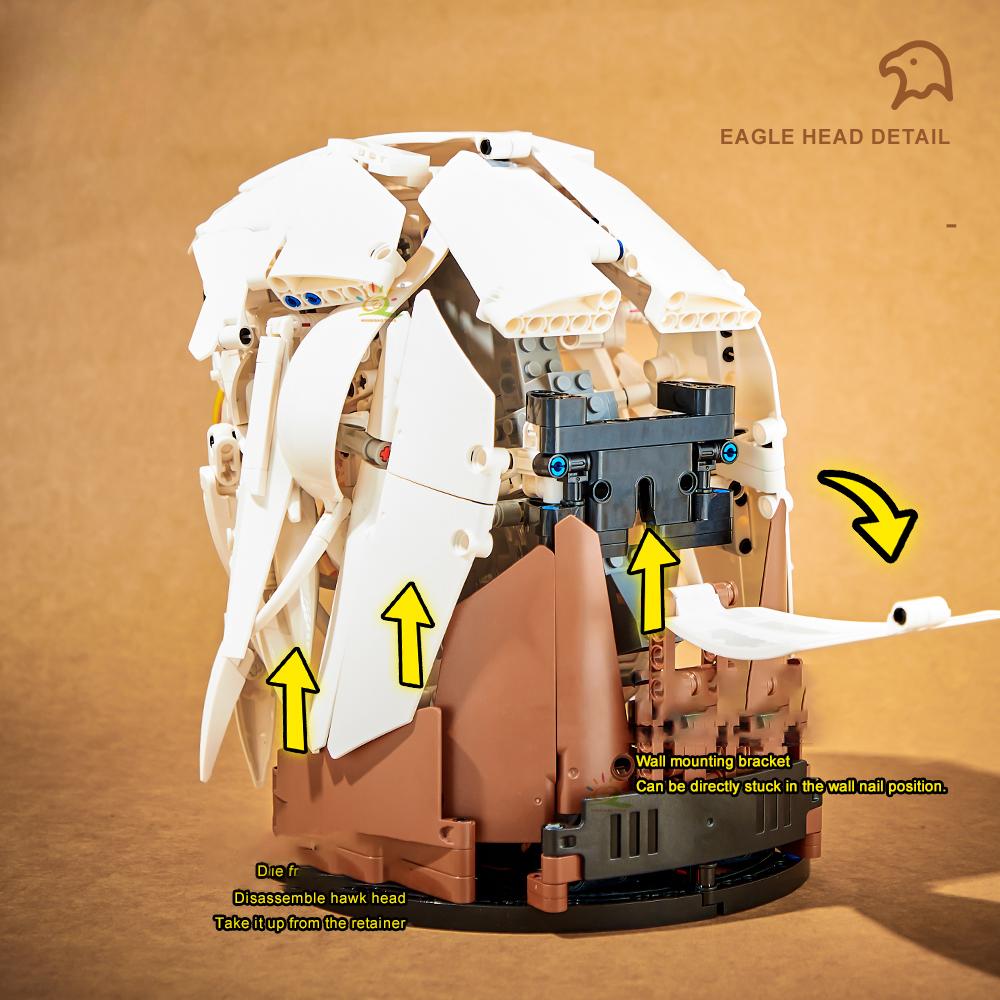 Creative Wolf Deer Eagle Head Model Building Blocks Animal Pendant Wall Decor Wall Hanging Sculpture Home Decor Toy