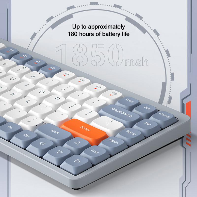 

YK75 Rechargeable Bluetooth-compatible/Wired/2.4G Wireless Keyboard Backlit Computer Mechanical Keyboard Grey