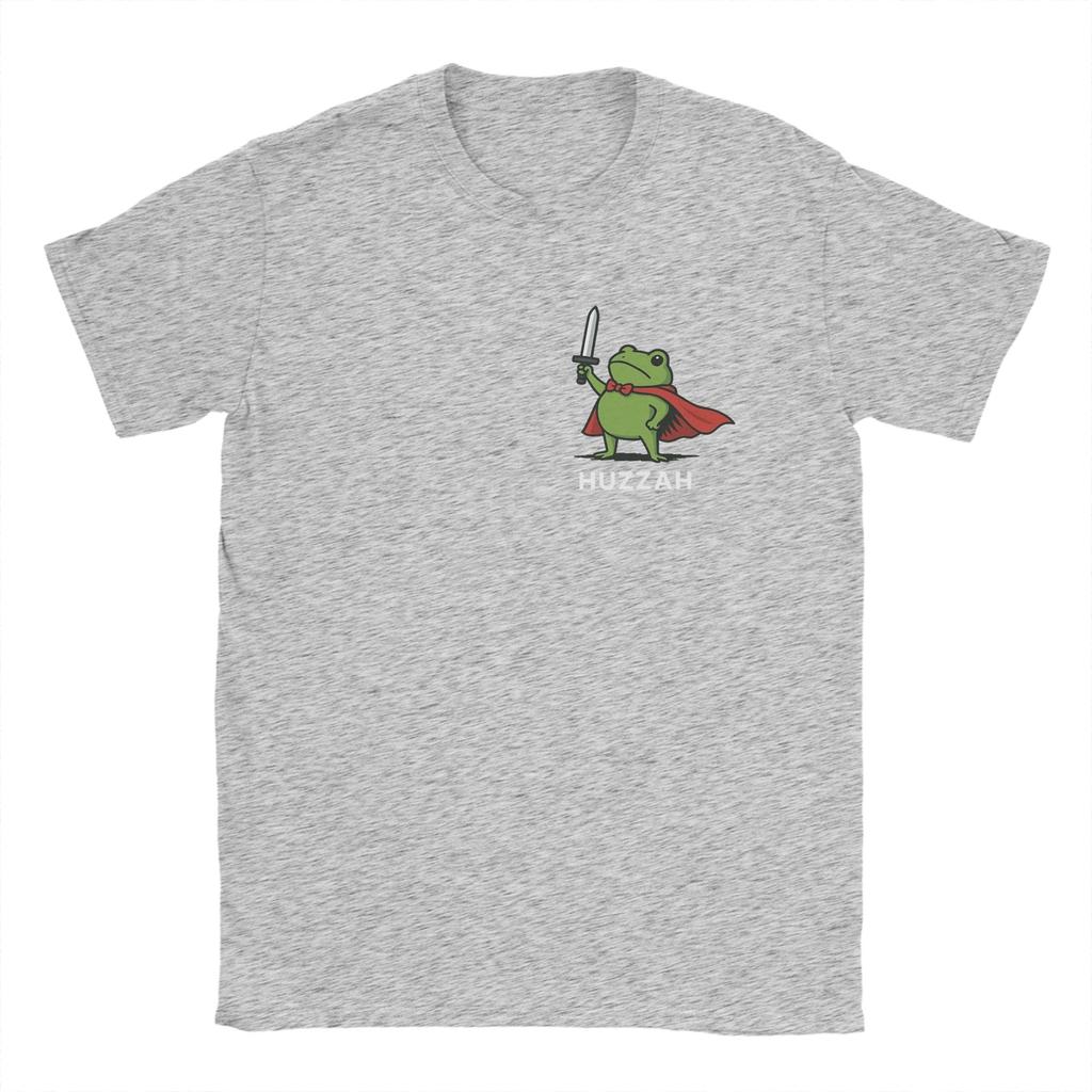 Unisexs TShirts Huzzah Frog Funny Animal Novelty 100 Cotton Tees Short Sleeve T Shirts Crewneck Clothing Graphic