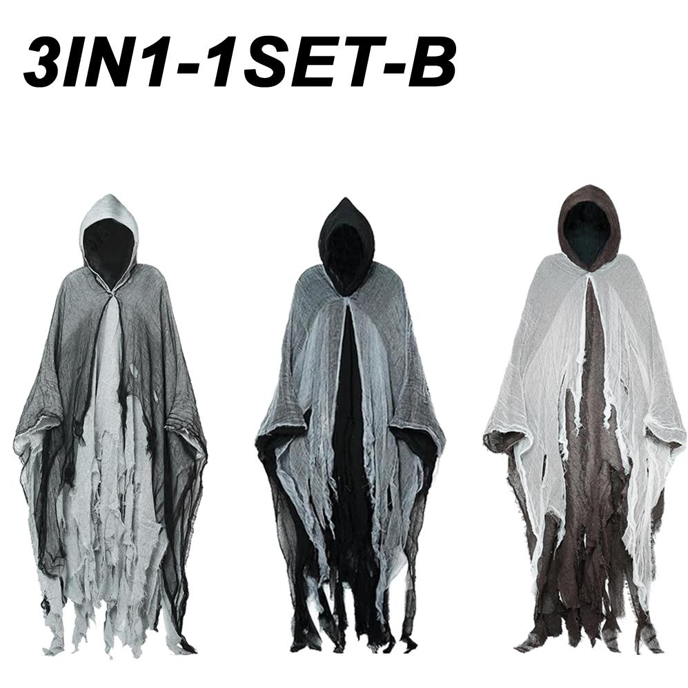 Halloween Cloak Witch Cloak Grim Reaper Costume Cloak Haunted House Costume Dress Up Horror Trick Costume Props