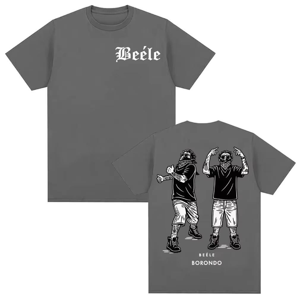 Rapper Beele Borondo Tour Mens and Womens Retro Fashion Classic Y2k 2026 Spring Summer New Fashion Print Pure Cotton Tshirt