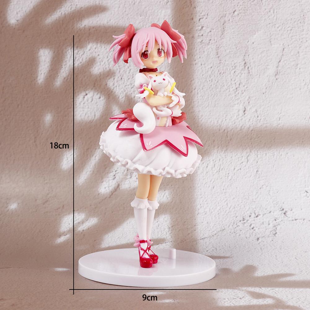 Puella Magi Madoka 18cm Magica Aniem Figure Kaname Madoka Action Figure Magic Girl Model Decor Statue Dolls Toys Christmas Gift