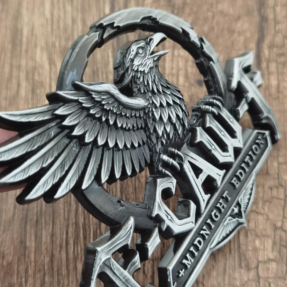 Raised 3D Relief Metal Car Badge Waterproof Raven Wing Car Sticker Car Emblem Car Rear Decoration