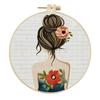 1Pc Girl Pattern Embroidery DIY Craft Fabric Material Kit Creative Craft Needle and Thread