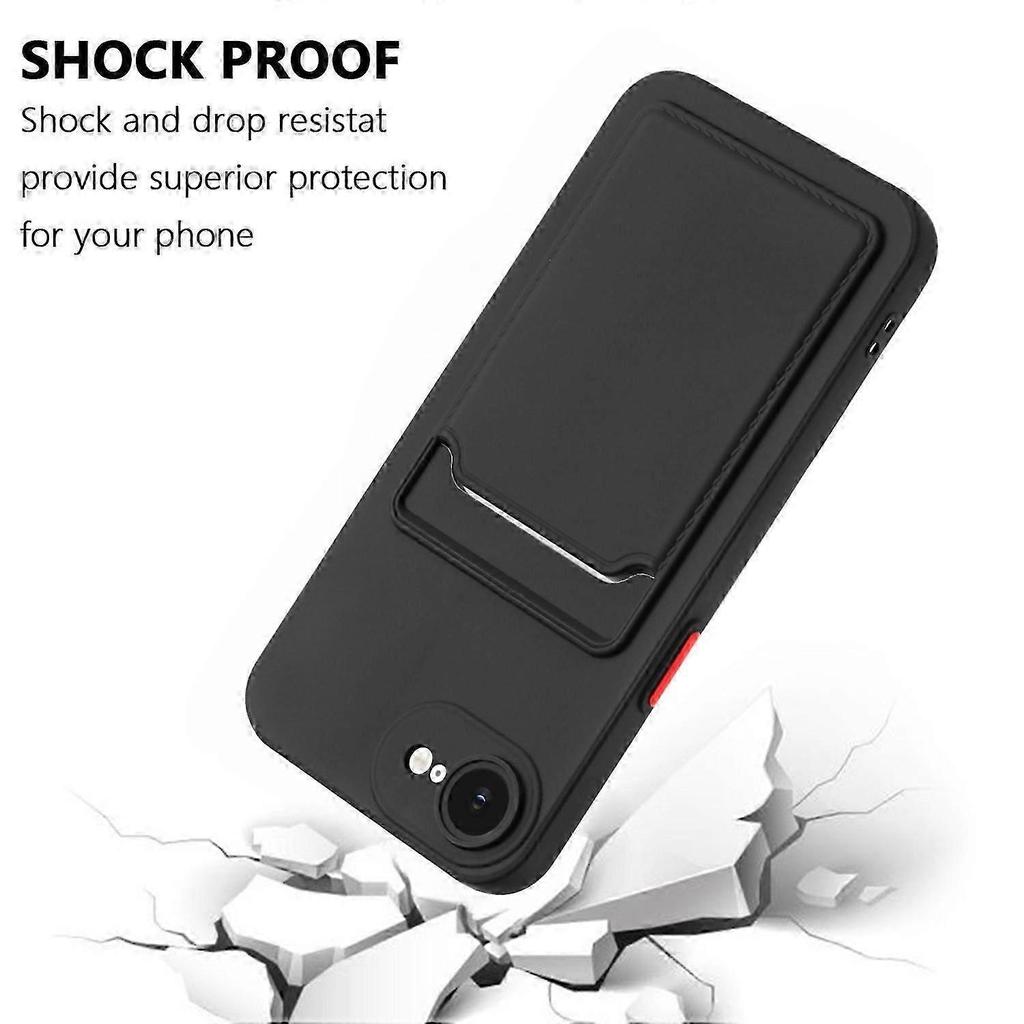 Per Custodia iPhone 16e con Slot per Schede, Cover Posteriore Opaca Anti-Impronte Digitali, Custodia Protettiva Sottile per Telefono